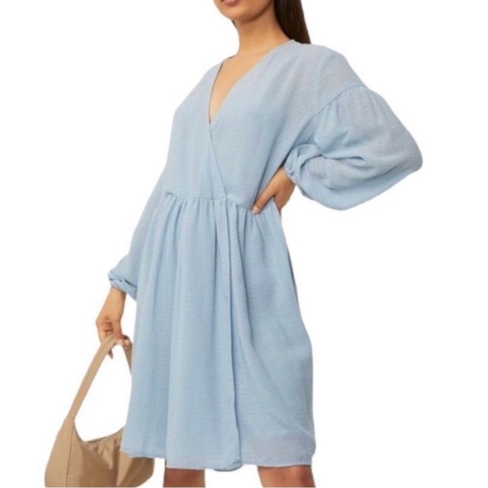 NEW SAMSØE SAMSØE BLUE STRIPED MINI DRESS - Picture 4 of 9